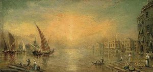 On The Bacino At Sunset, Venice — Adolphus Knell
