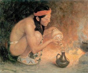 Indian Beside A Camp Fire — Eanger Irving Couse