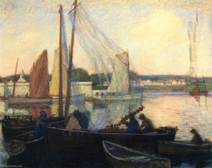 Harbor, Concarneau, Brittany — Wilson Henry Irvine