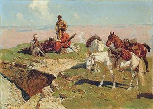 Caucasian Riders Signed — Franz Roubaud
