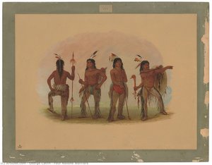 Four Navaho Warriors — George Catlin