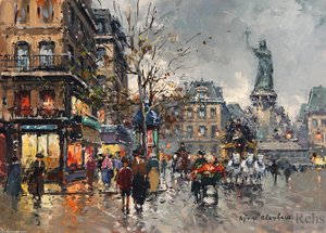 Place De La Republic — Antoine Blanchard (marcel Masson), Impressionism