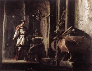 Alexander The Great Before The Tomb Of Achilles — Johann Heinrich Schönfeld