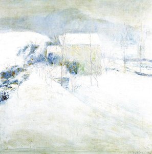 Snow Scene At Utica — John Henry Twachtman