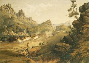 Bushmen Hunting A Herd Of Heterogenous Game — Thomas Baines