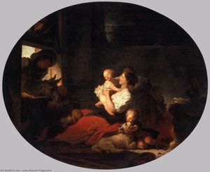 The Happy Family — Jean-honoré Fragonard, Baroque Rococo