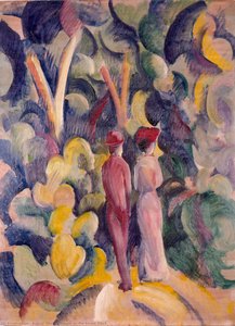 Couple On The Forest Track — Augusto Macke, Expressionism