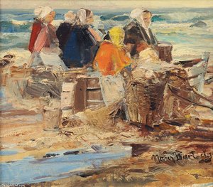 Vissersvrouwen Aan Het Strand — Hans Von Bartels