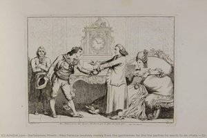Meo Patacca Receives Money From The Gentlemen For The The Parties He Wants To Do (plate ??/52) — Bartolomeo Pinelli