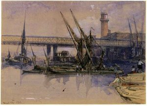 The Shot Tower, Charing Cross Bridge, London — David Roberts