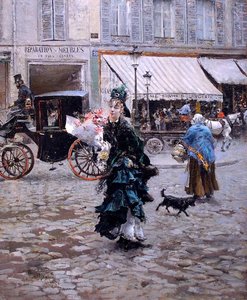 Crossing The Street — Giovanni Boldini, Impressionist Painting