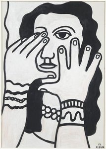 La Mujer De Cabello Negro — Fernand Léger, Cubist Style