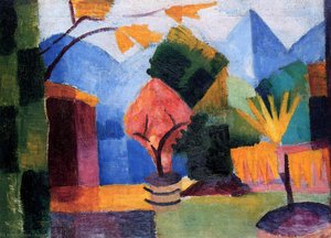 Garden On Lake Thun — August Macke, Orphism Style