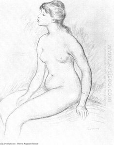 Nude Sentada — Pierre-auguste Renoir