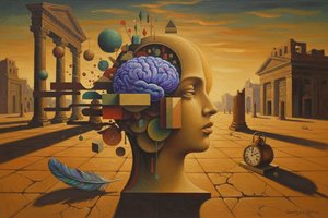 Ephemeral Echoes: A Portrait Of Remembrance — Jacques Villedieu, Metaphysical Art (scuola Metafisica)