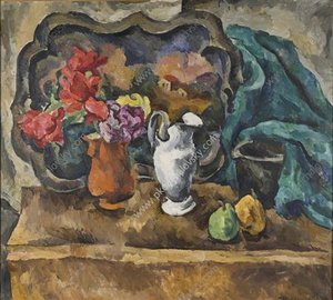 Still Life. Tray And Flowers. — Pyotr Konchalovsky