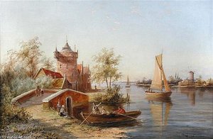 The Toll House, Enkhuizen, Holland Signed Lower Right — William Raymond Dommersen