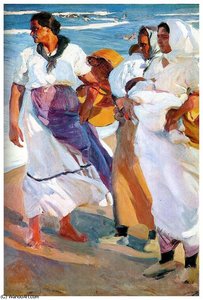 Pescadoras Valencianas — Joaquín Sorolla Y Bastida, Impressionistic Landscape