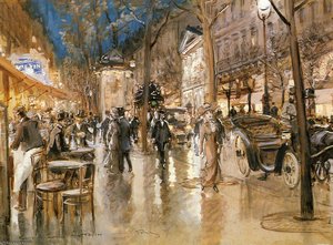 Evening on a parisian boulevard