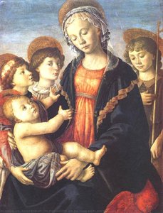 La Virgen María Y El Niño Jesús Con Dos Ángeles Y San Juan Bautista — Sandro Botticelli