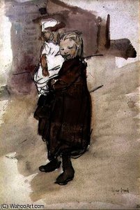 Girl And Child — Isaac Lazarus Israels