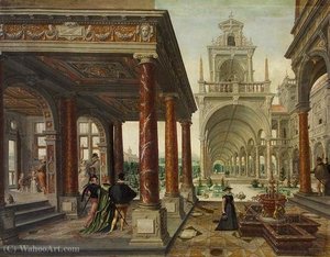 Palace Architecture With Strollers — Dirck De Quade Van Ravesteyn