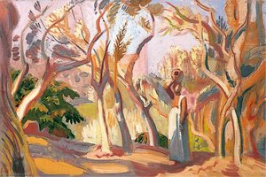 Landscape With A Woman In An Olive Grove — Hans Feibusch
