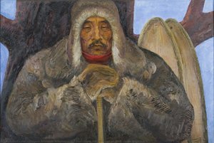 Man from taiga. Central part (from triptych 