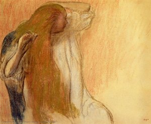 Woman Combing Her Hair 1 — Edgar Degas, Impressionist Elegance