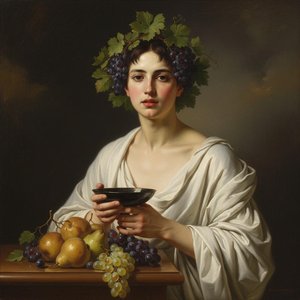 The Verdant Offering: A Study In Chiaroscuro — Marc Duvallier, Baroque Painting