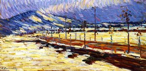 Road In Füssen - Snowy Landscape — Alexej Von Jawlensky, Expressionist Landscape