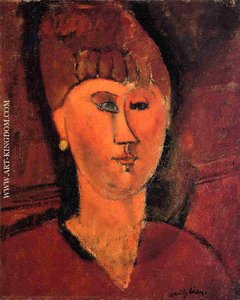 Head Of Red-haired Woman — Amedeo Clemente Modigliani, Cubism