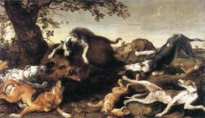 Wild Boar Hunt — Frans Snyders, Baroque