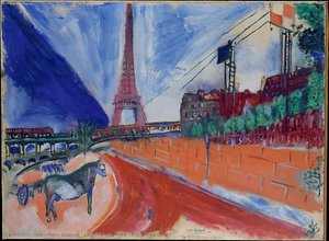 Le Pont De Passy Et La Tour Eiffel — Marc Chagall, Expressionist Surrealism