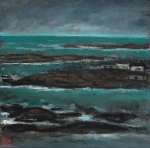 Crashing Waves — Lin Fengmian Flying Geese Over The Lotus Pond