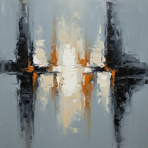 Echoes Of Structure: A Luminous Reflection Across Architectonic Planes. — Christian Noiret, Contemporary Abstract Painting