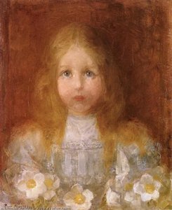 Portrait Of A Girl With Flowers — Piet Mondrian, Cubism