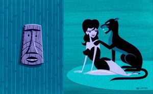 Pinup With Panther And Spirit Mask — Josh Agle (shag)