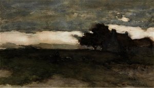 A Shepherd And His Flock At Dusk — Jan Weissenbruch