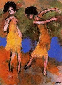 Two Dancing Girls — Emile Nolde, Expressionism