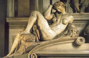 Tomb Of Giuliano De - Medici Detail Night — ミケランジェロ, High Renaissance