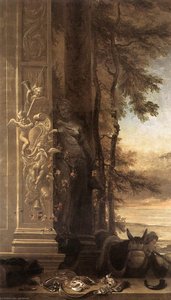 Wildstillleben mit Statue der Diana