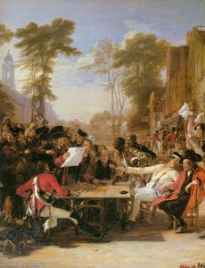 Chelsea Pensioners Reading The Waterloo Dispatch (detail) — Sir David Wilkie, Neoclassical
