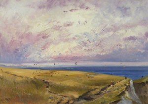 Clifftop With Figures — George Hornblower Simms