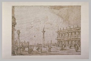 View Of The Piazzetta, From The Steps Of The San Marco Basilica — Francesco Lazzaro Guardi