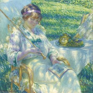 Lady In The Sunshine Reading — Louis Ritman
