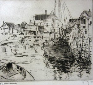 A Fishing Village In Cape Anne — Alfred Heber Hutty