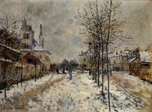 The Boulevard De Pontoise At Argenteuil, Snow Effect — Claude Monet, Impressionism