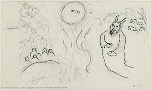 Moses With The Burning Bush — Marc Chagall
