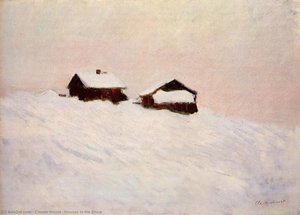 Houses In The Snow — Claude Monet